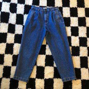 Vintage High-Waisted Pleated Mom Jeans
